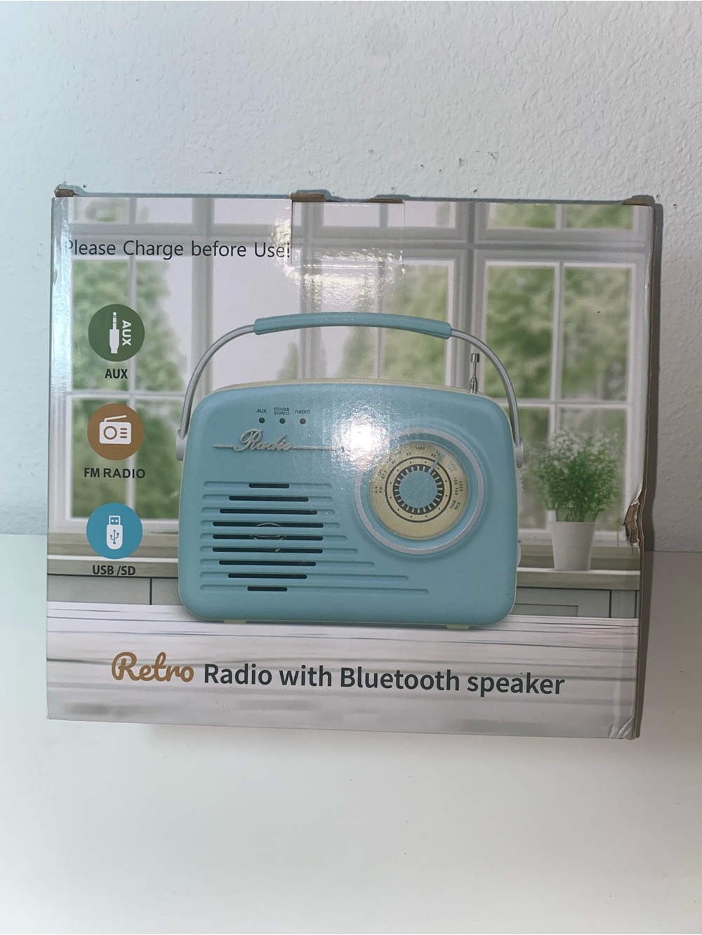 NEW Bluetooth Retro Radio, Portable AM FM Battery Powered & Plug-in Wall Vintage - Picture 3 of 9